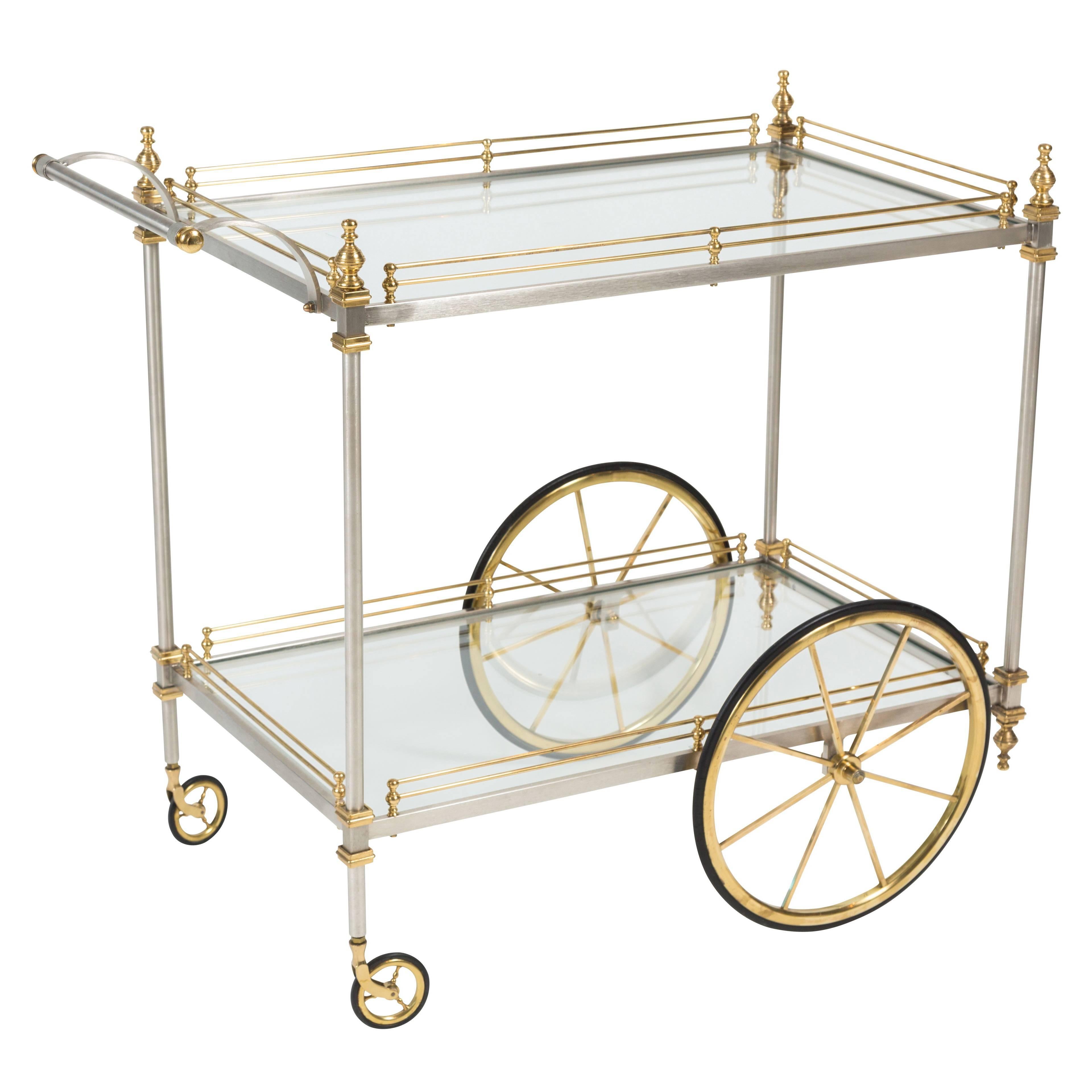 Chic Metal and Brass Tiered Drinks Trolley