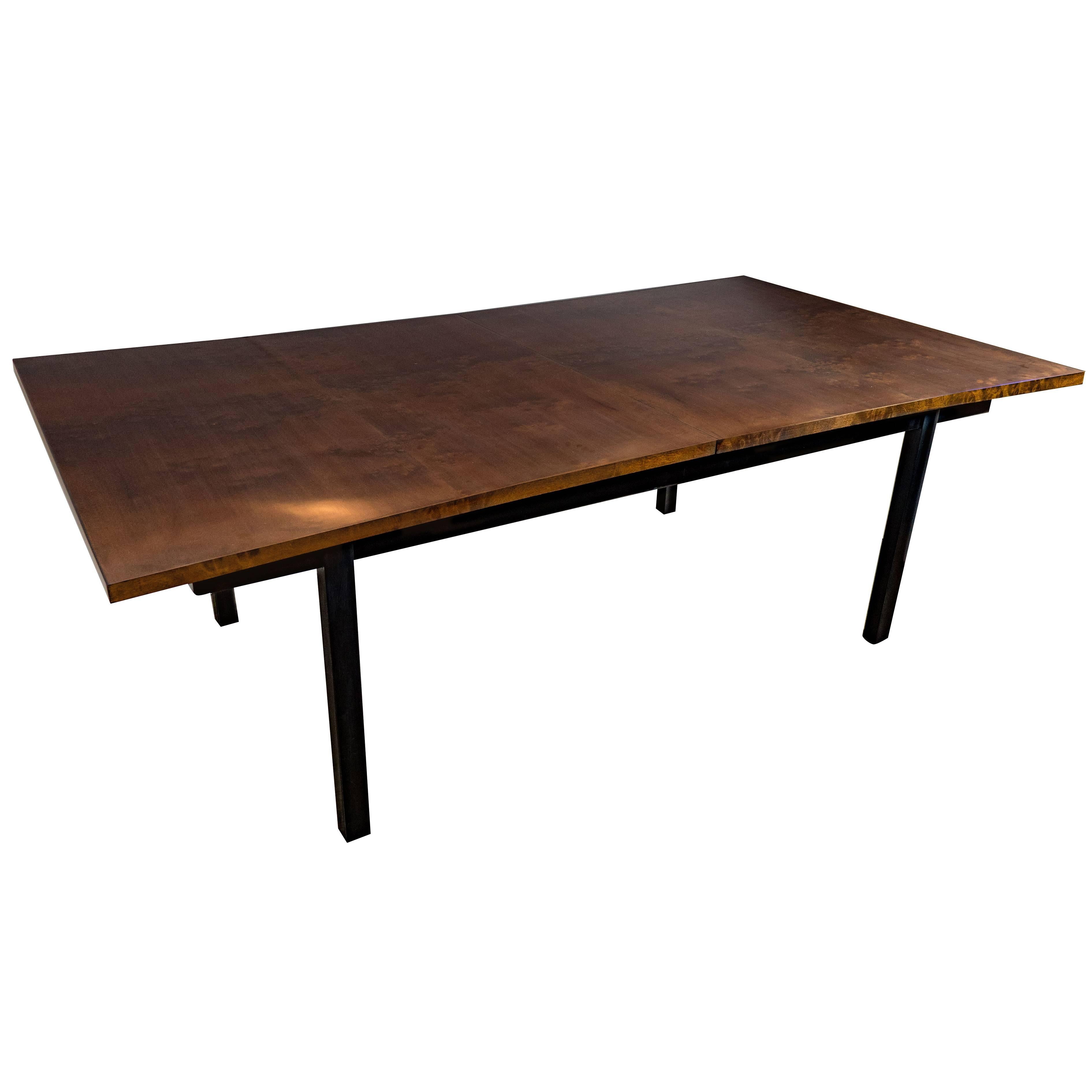 Extendable Parabolic Dining Table in Burled Walnut by Harold Schwartz