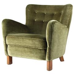 Fritz Hansen Lounge Chair 1940s with Original Upholstery