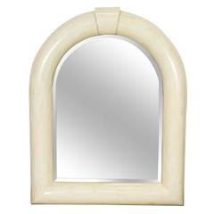 Vintage Large Maitland Smith Stone Inlaid Arched Mirror