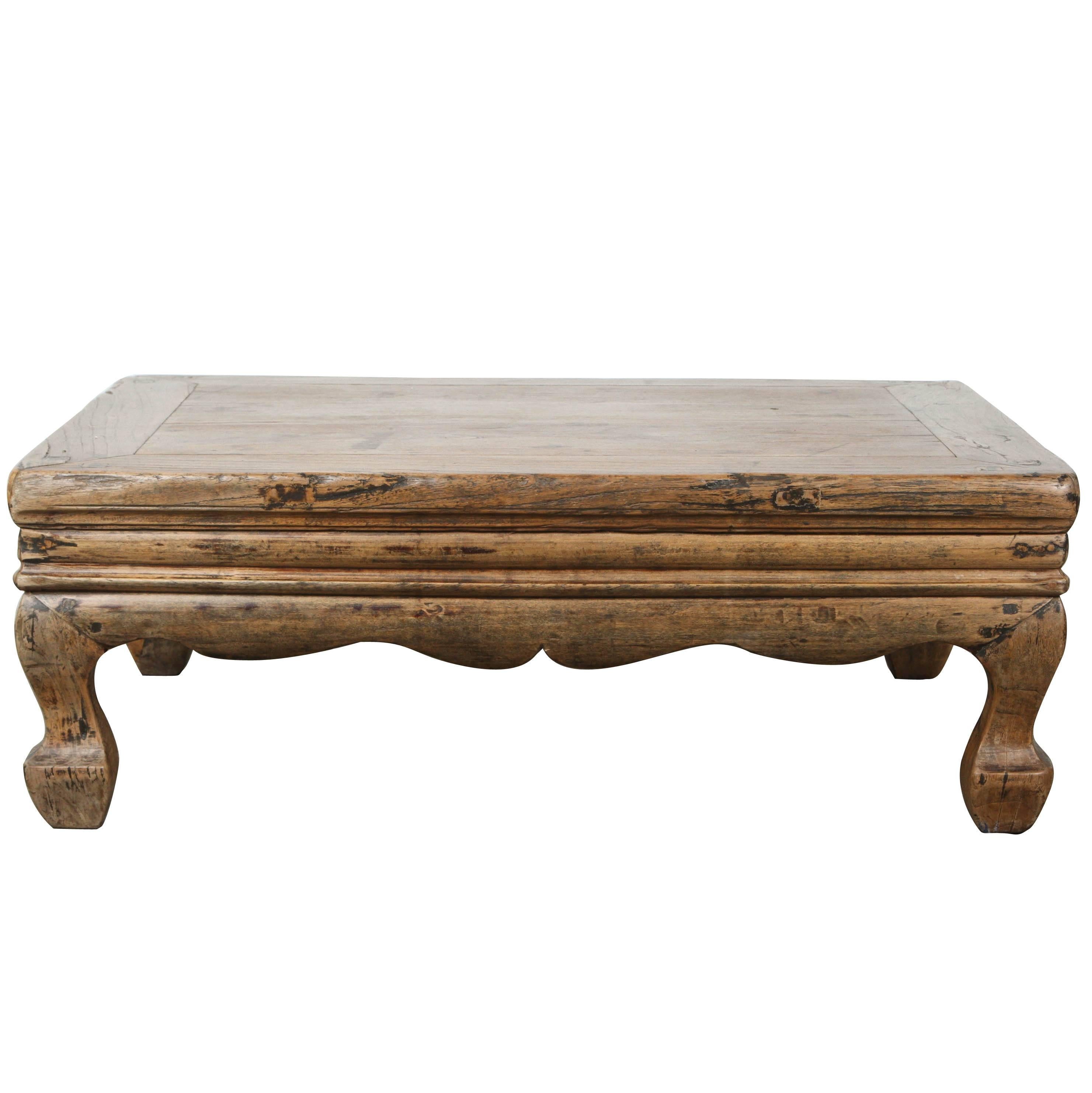19th Century Chinese Elmwood Low Coffee Table