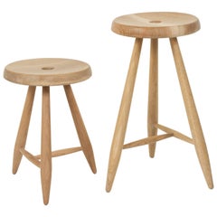 Sasaki White Oak Three Legged Stool