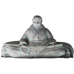 Wood and Gesso Sculpture of a Holy Man