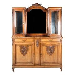French Walnut Marble-Top Server, circa 1900