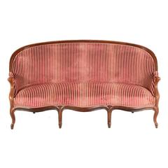 French Mahogany-Frame Settee, circa 1880