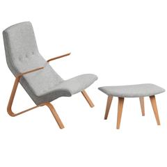 Grasshopper Lounge Chair and Ottoman, Eero Saarinen Design, 1946