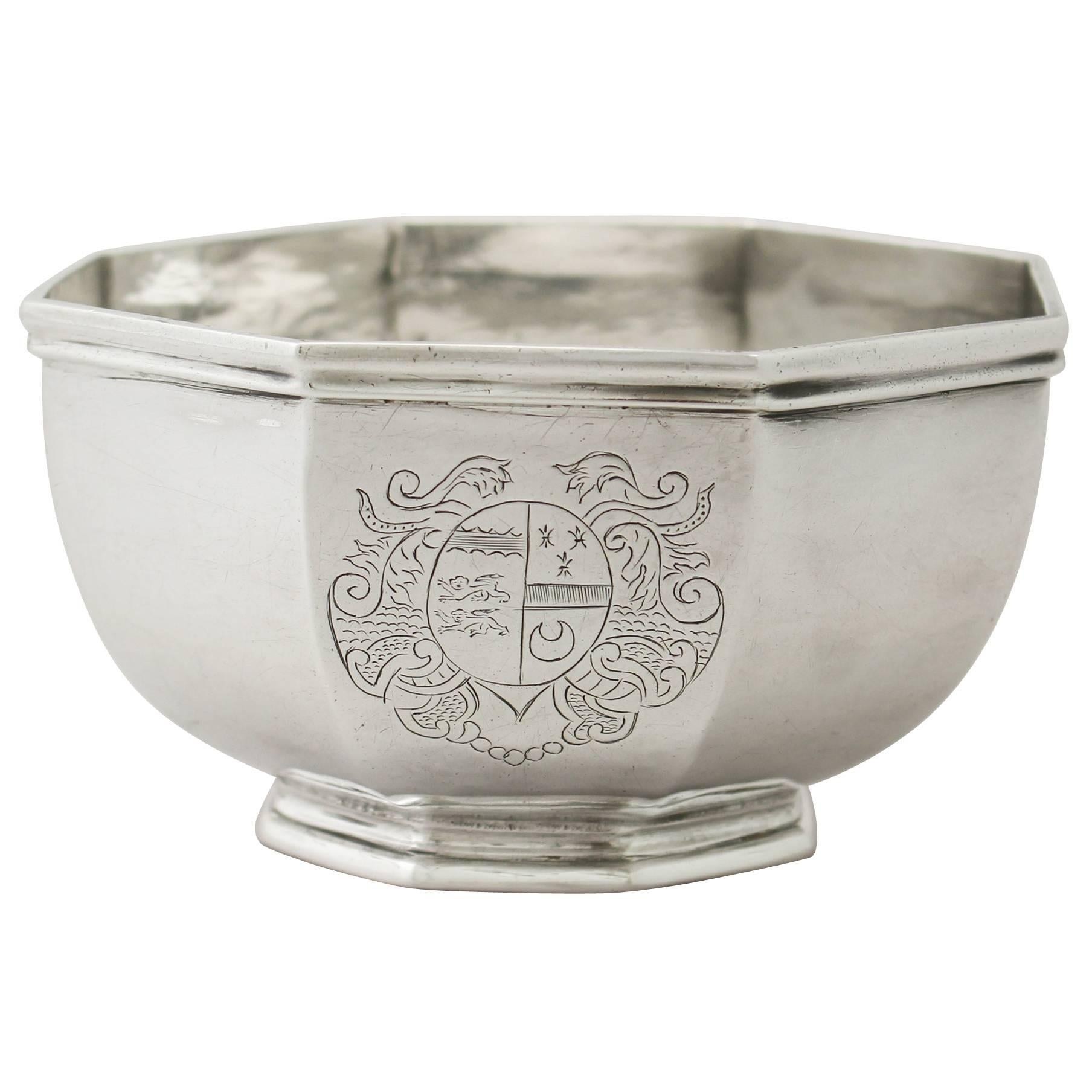 Britannia Standard Silver Bowl/Centerpiece by James Rood - Antique Queen Anne