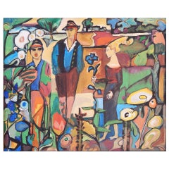"Secessionist Scene in the Tyrol, " Brilliant Fauvist Painting, Austria