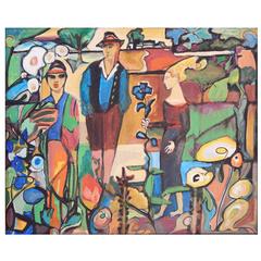 "Secessionist Scene in the Tyrol, " Brilliant Fauvist Painting, Austria