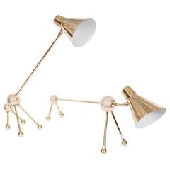 Pair of Adjustable Brass Table Lamps 9
