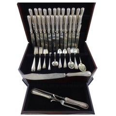 Commonwealth Engraved by Watson Sterling Silver Flatware Set 132 Pcs, Dated 1910