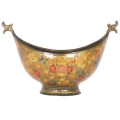 Classic Gondola Shaped Kashmiri Bowl with Dragon Handles