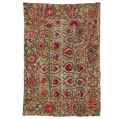19th Century Shahrisabz Suzani Textile Panel
