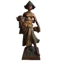 Early 20th Century Terracotta Partially Nude Female in the Orientalism Style 10