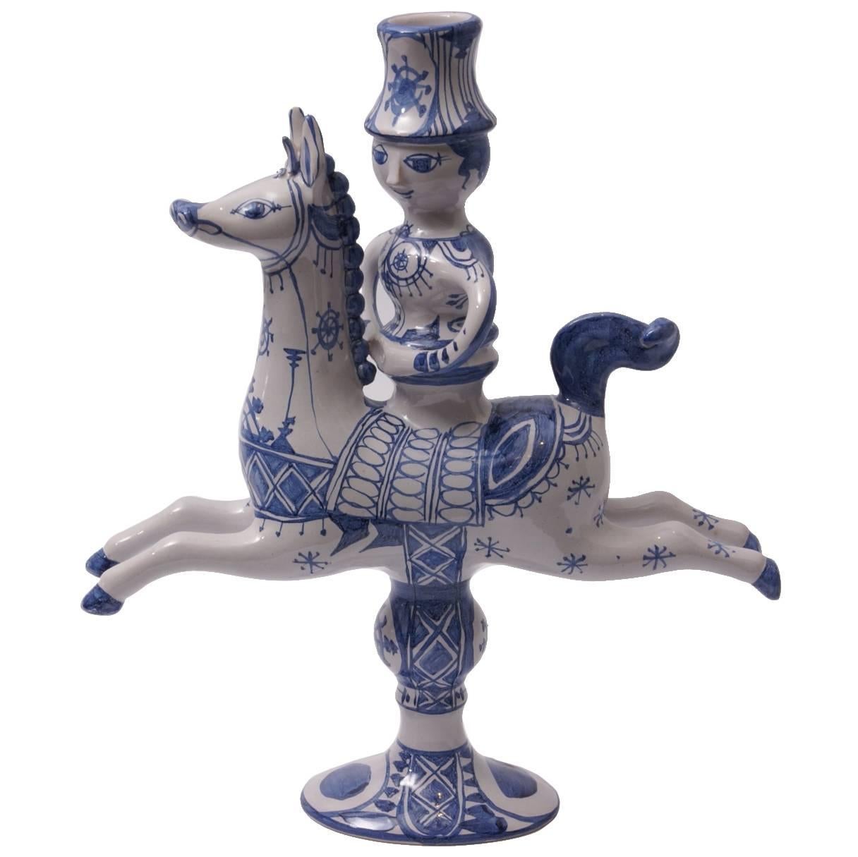 Björn Wiinblad Earthenware "Horse" Candlestick For Sale