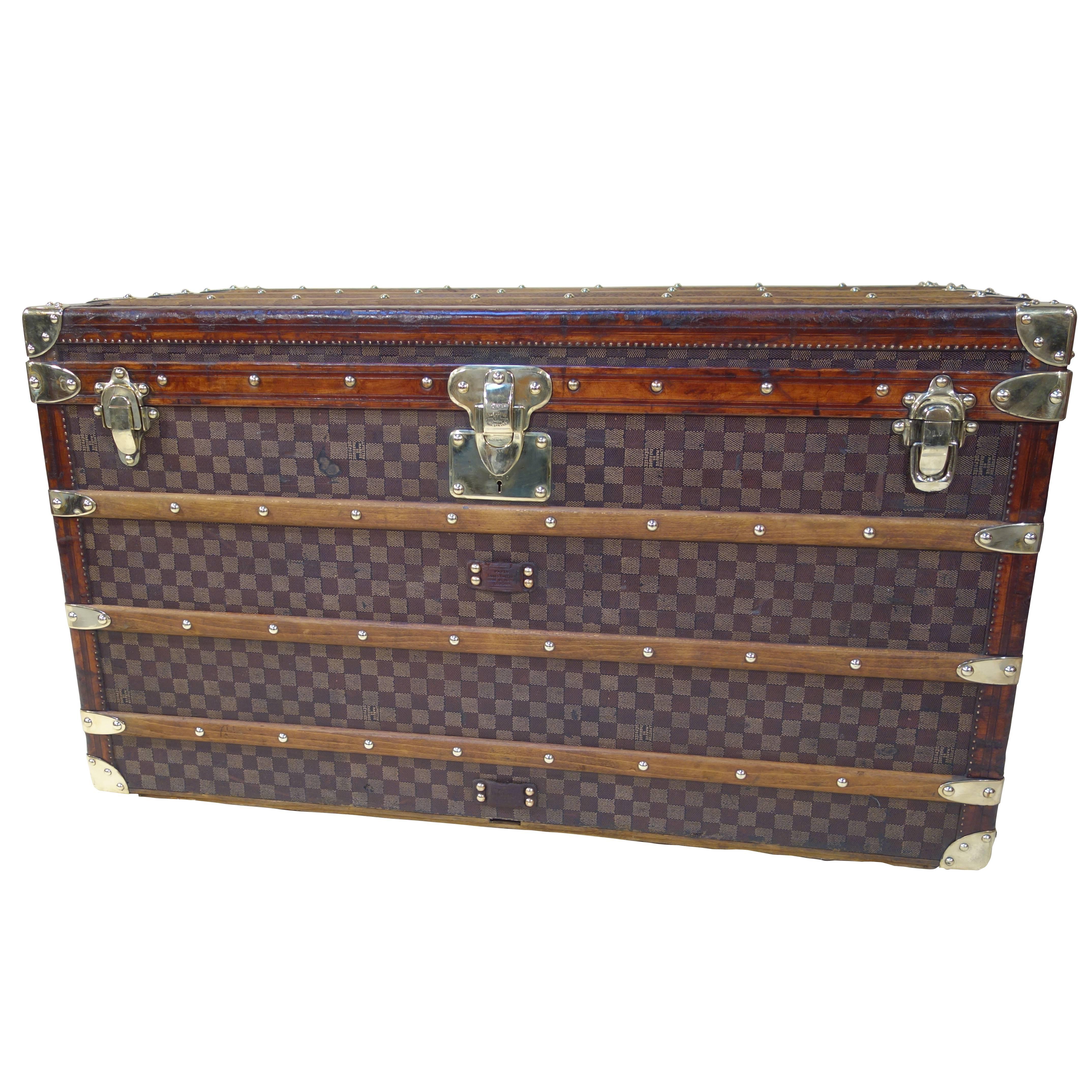 1920's Louis Vuitton Trunk in Monogram, Louis Vuitton Steamer Trunk For  Sale at 1stDibs