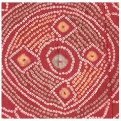 Vintage Old Tie Dye Cotton Textile Wall Hanging / Bed Spread, India, circa 1940s