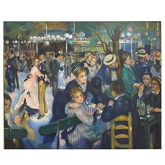 Vintage Signed Original Impressionist Style 'Bal Du Moulin' Oil After Renoir, circa 1959