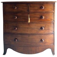Antique Mahogany Chest of Drawers Bow Fronted Victorian 19th Century