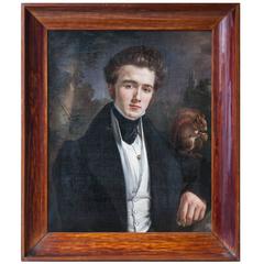 Romantic School, Portrait of a Man with a Squirrel