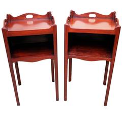 Antique Georgian Mahogany Pair of Bedside Pot Cupboards