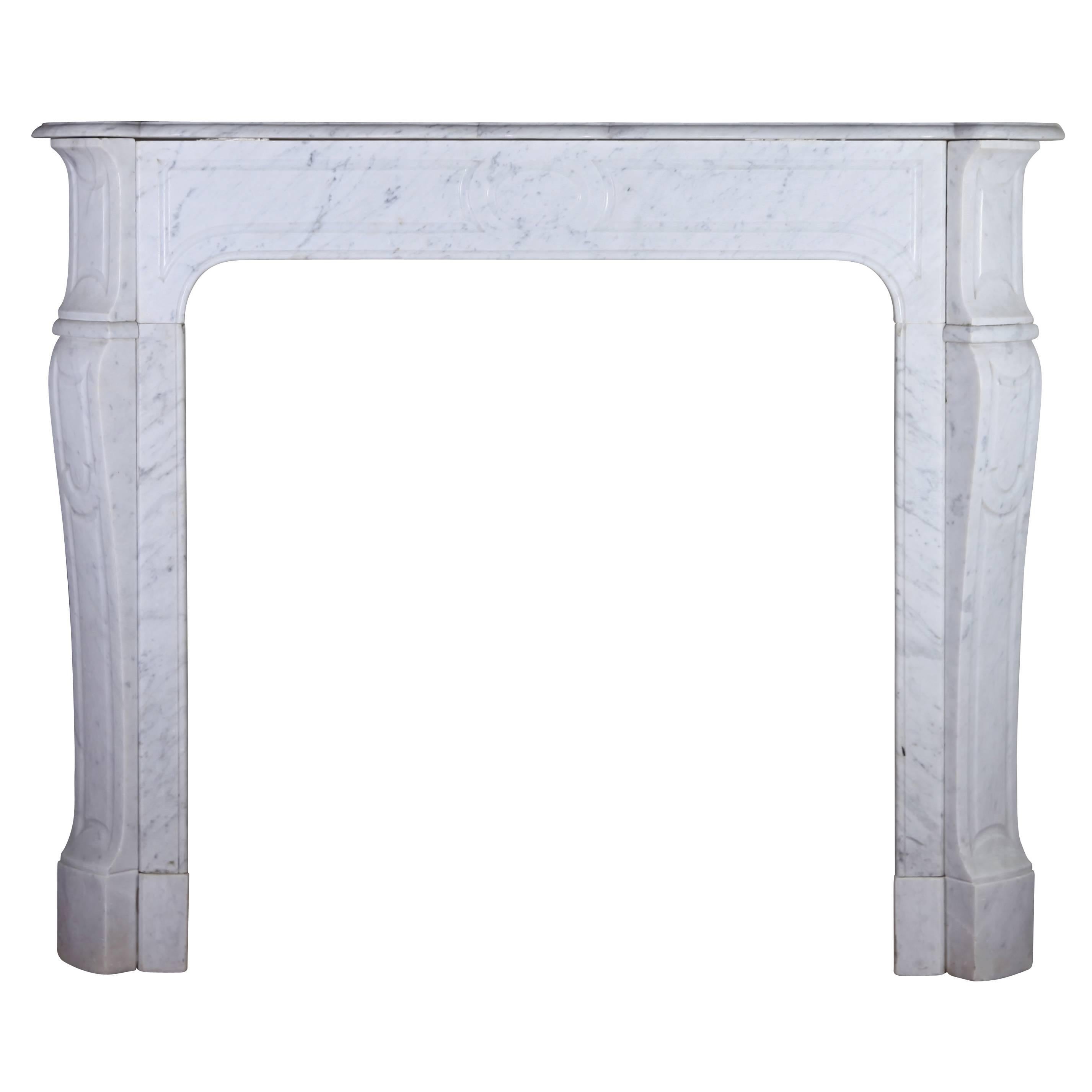 19th Century White Carrara Marble Fireplace Mantel