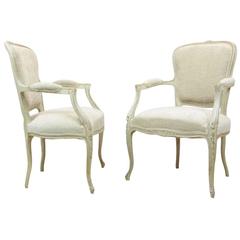 Pair of Louis XV Style Painted Chairs, circa 1880 4