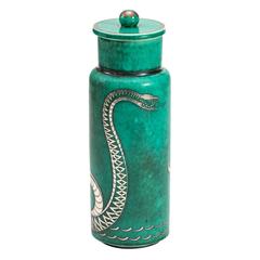 Large Art Deco Gustavsberg Covered Vase