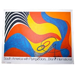 Calder signed lithographic poster, 'South America with Flying Colors'