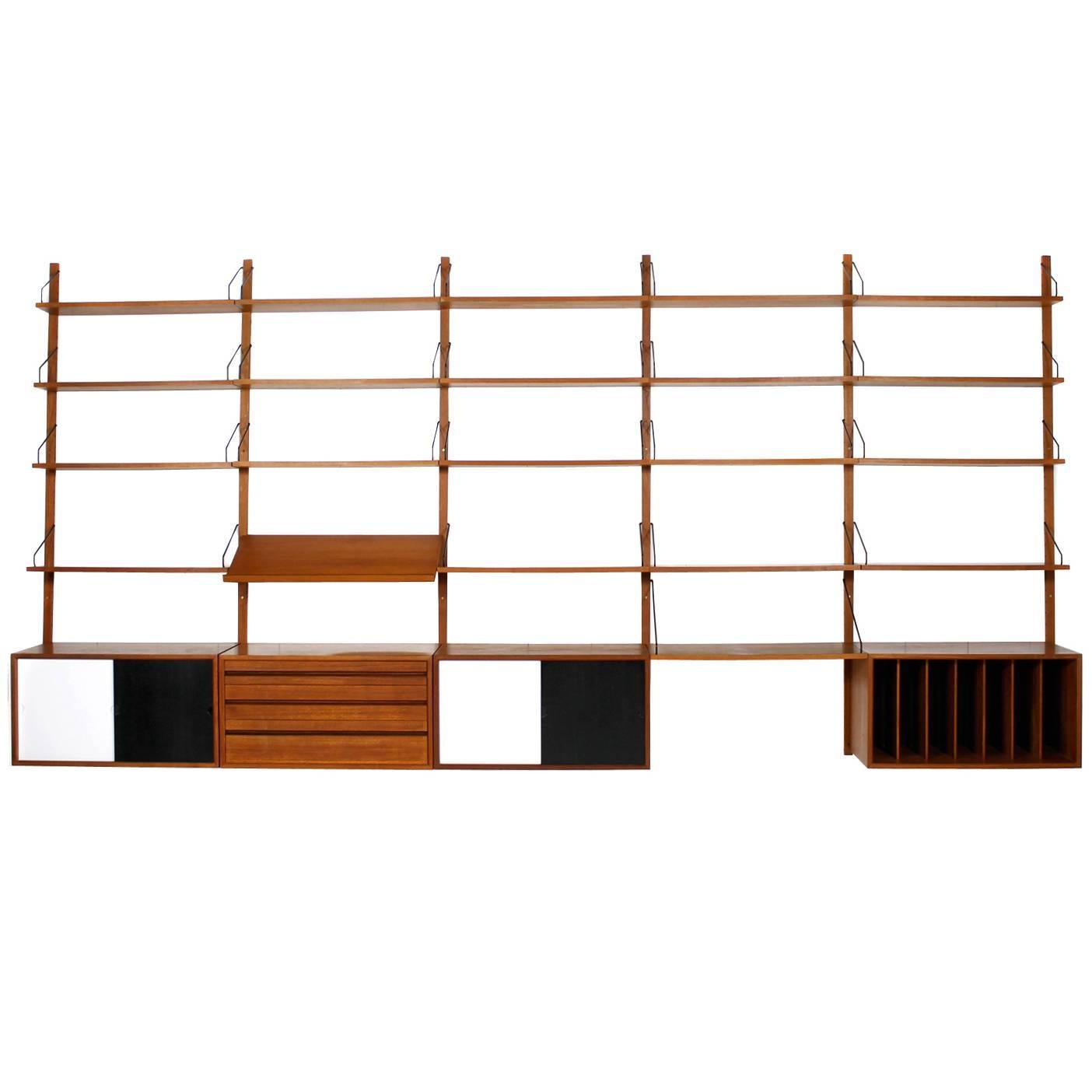 Large 1960s Poul Cadovius Royal Teak Shelf System Danish Modern Design Unit