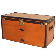 Striking Orange Louis Vuitton Courier Trunk Circa 1930's