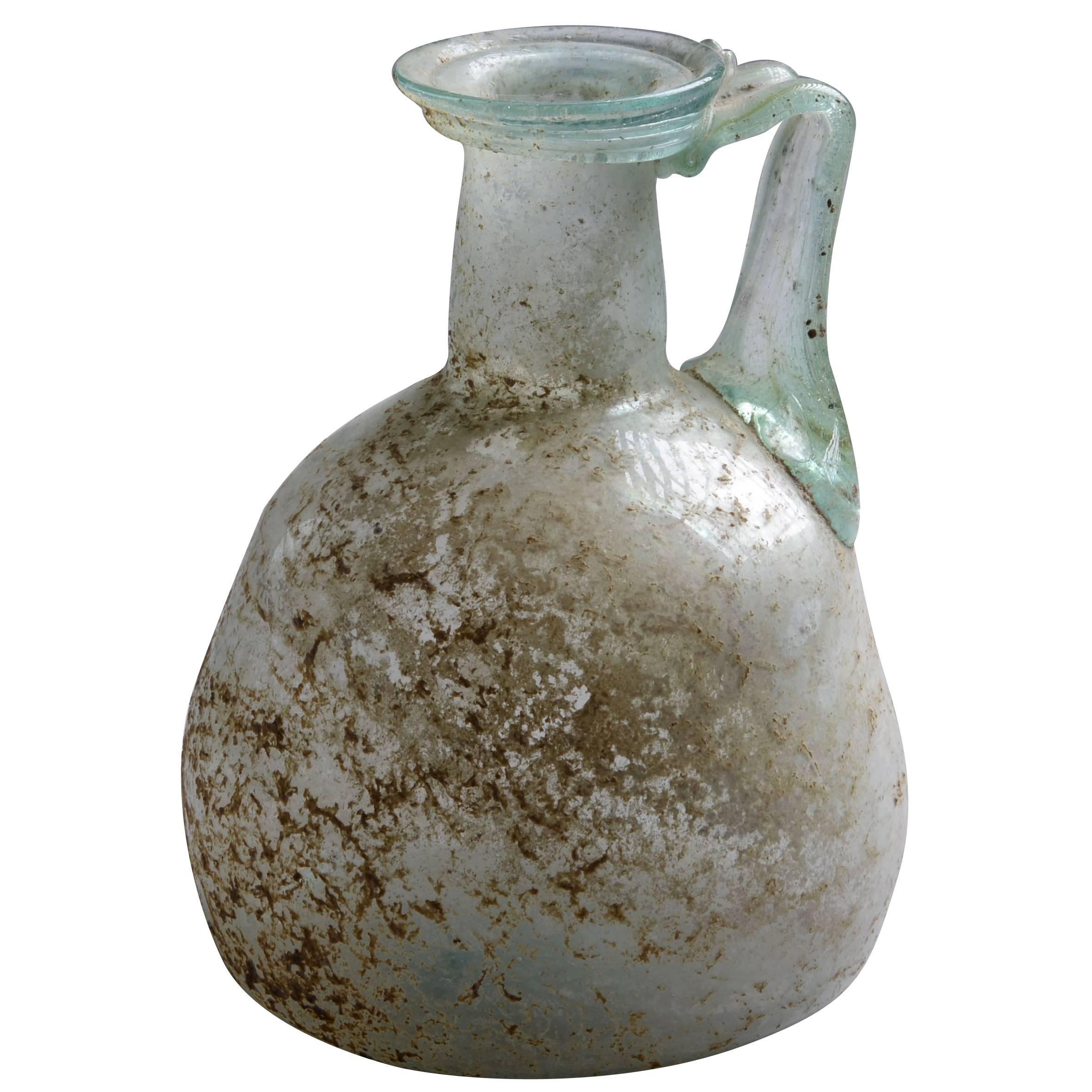 Ancient Roman Glass Jug, 200 AD