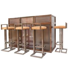 Maison Jansen Rose Metal Bar Set