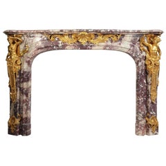 Palatial French 19th Century Louis XV Style “Versailles Model” Fireplace Mantel