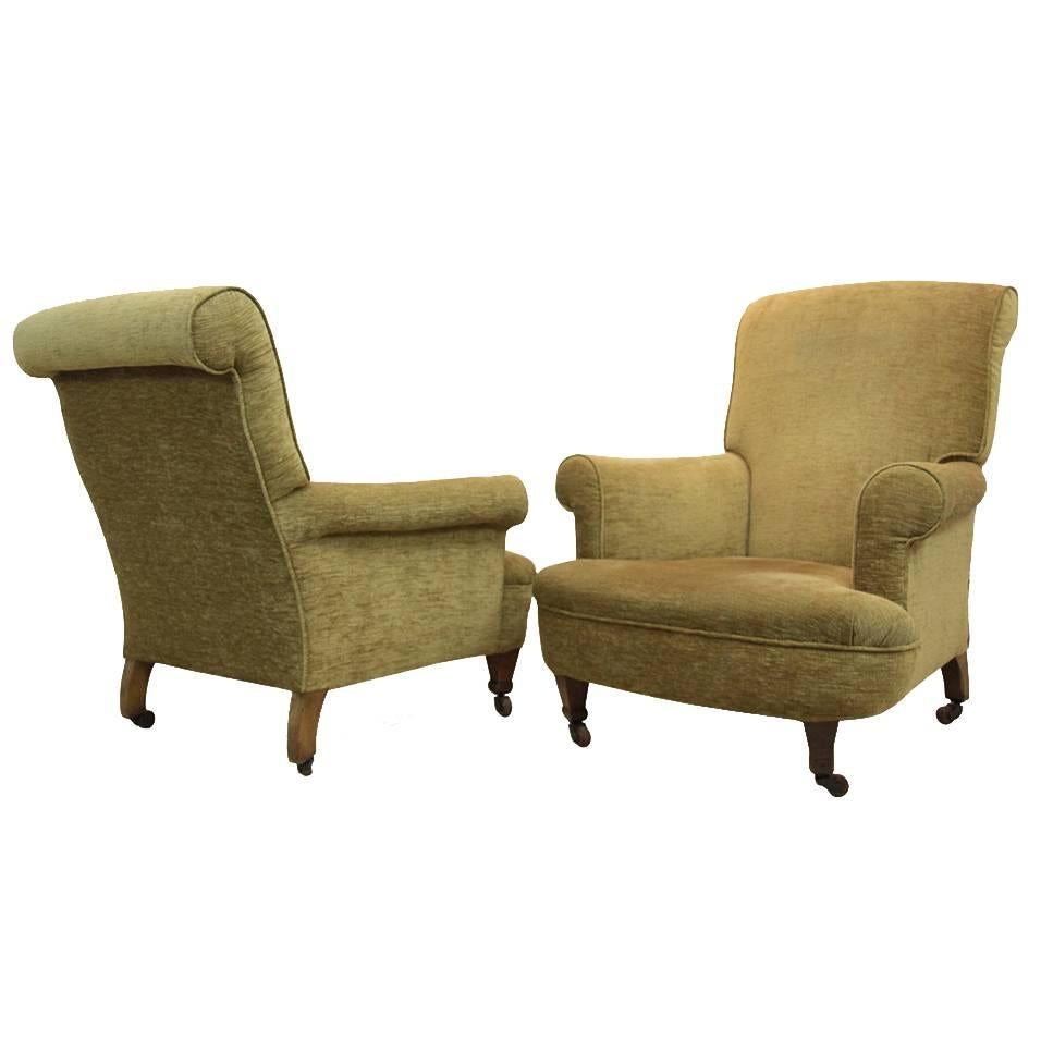 Pair of Victorian Upholstered Armchairs