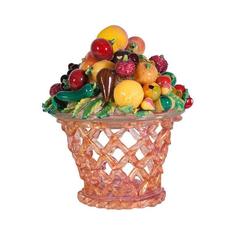 Artisti Barovier Murano Glass Fruit Basket