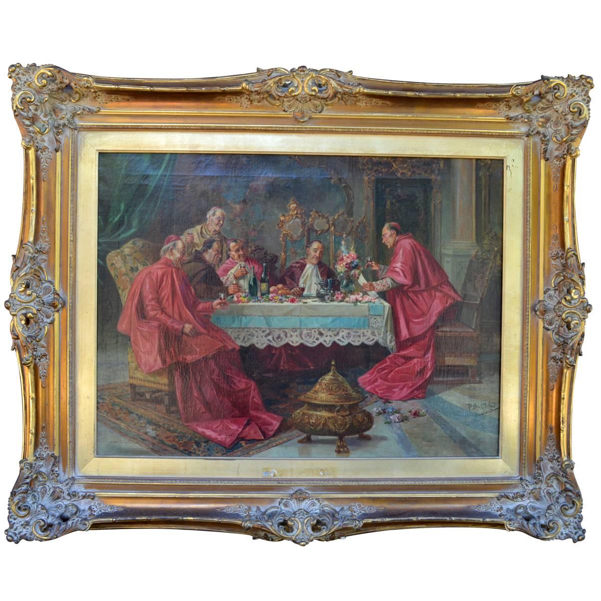 Impressive, Antique Oil on Canvas Signed Painting