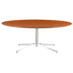 Florence Knoll Oval Walnut Dining Table with Chrome Base