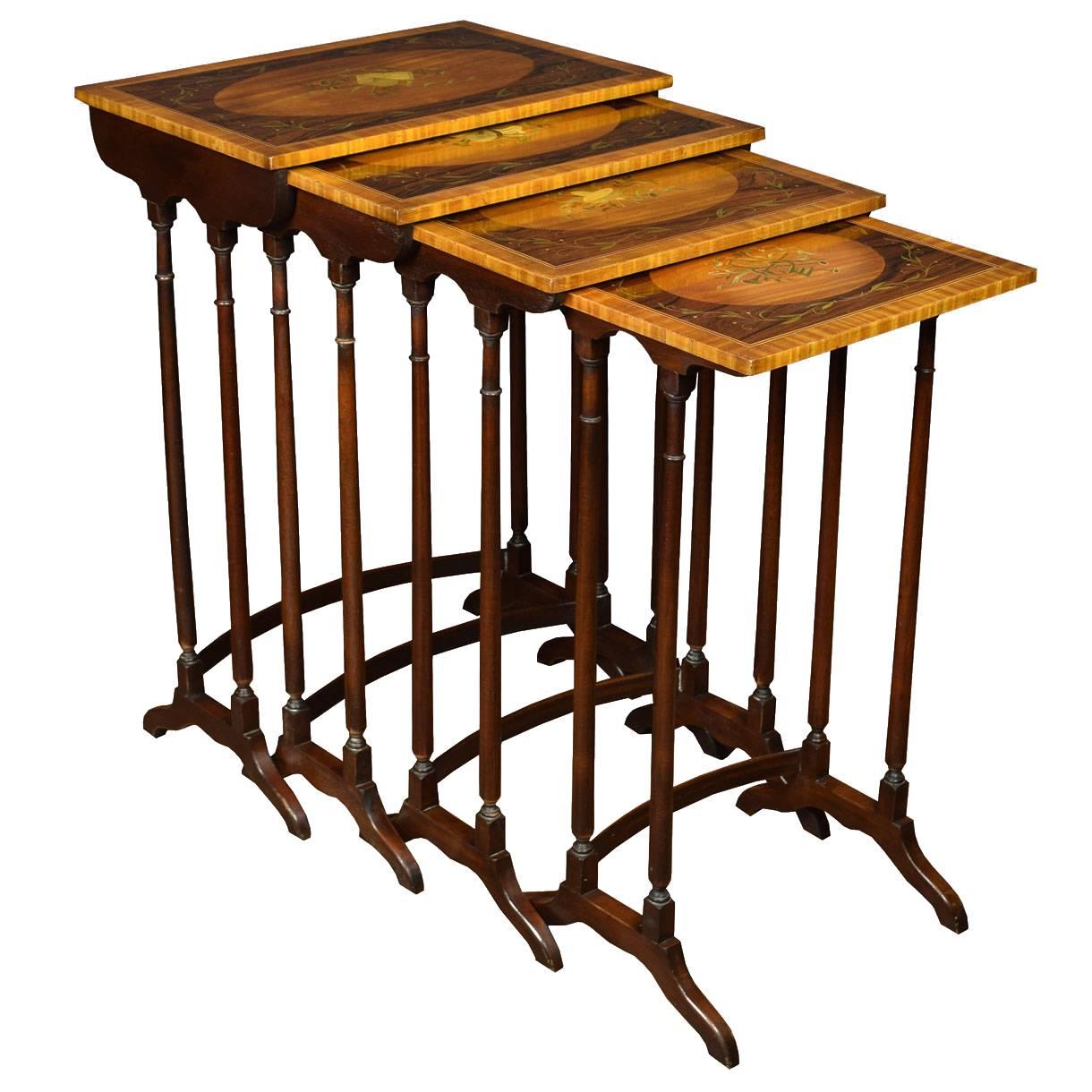 Nest of Four Sheraton Revival Tables