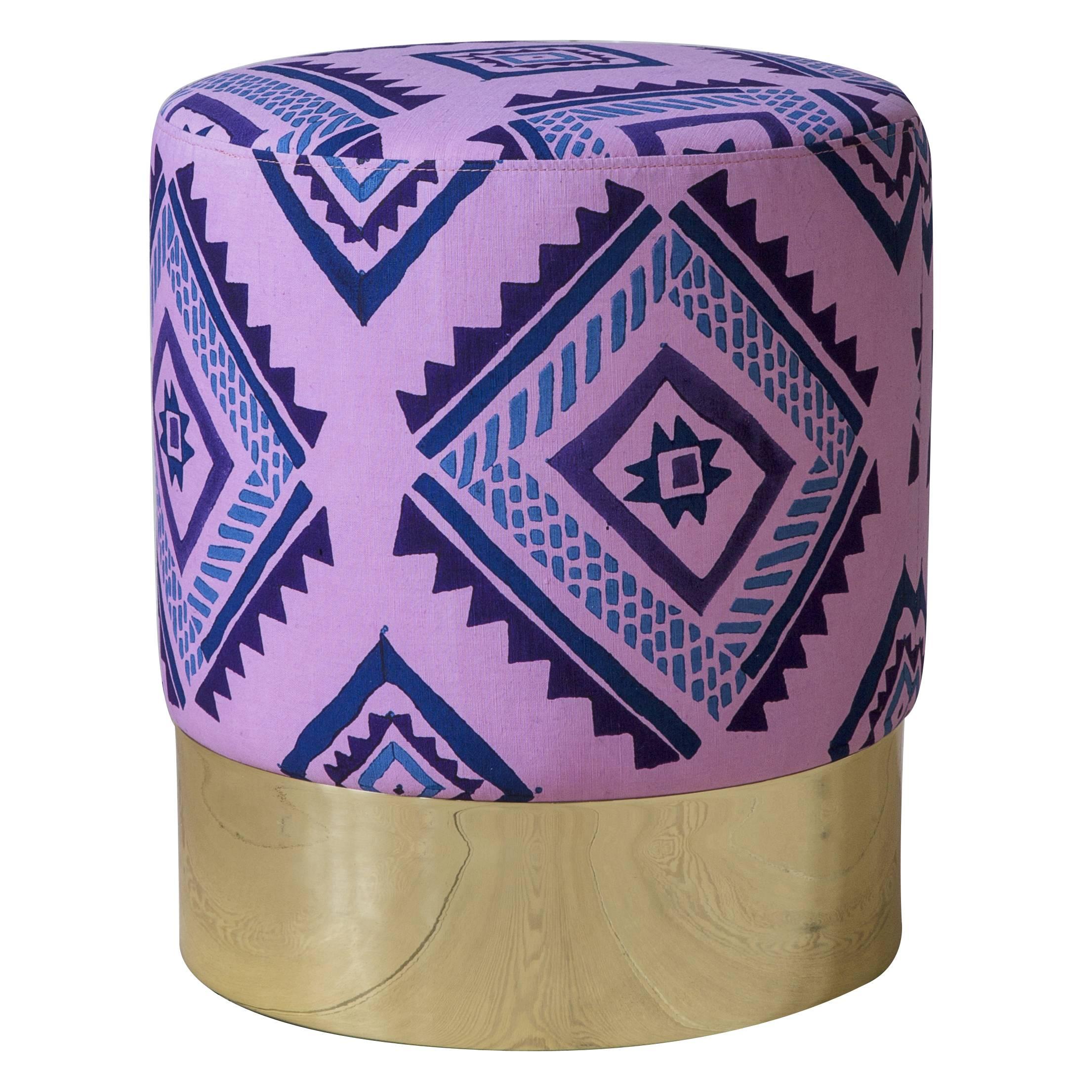Azucena Stool in Linen Textile