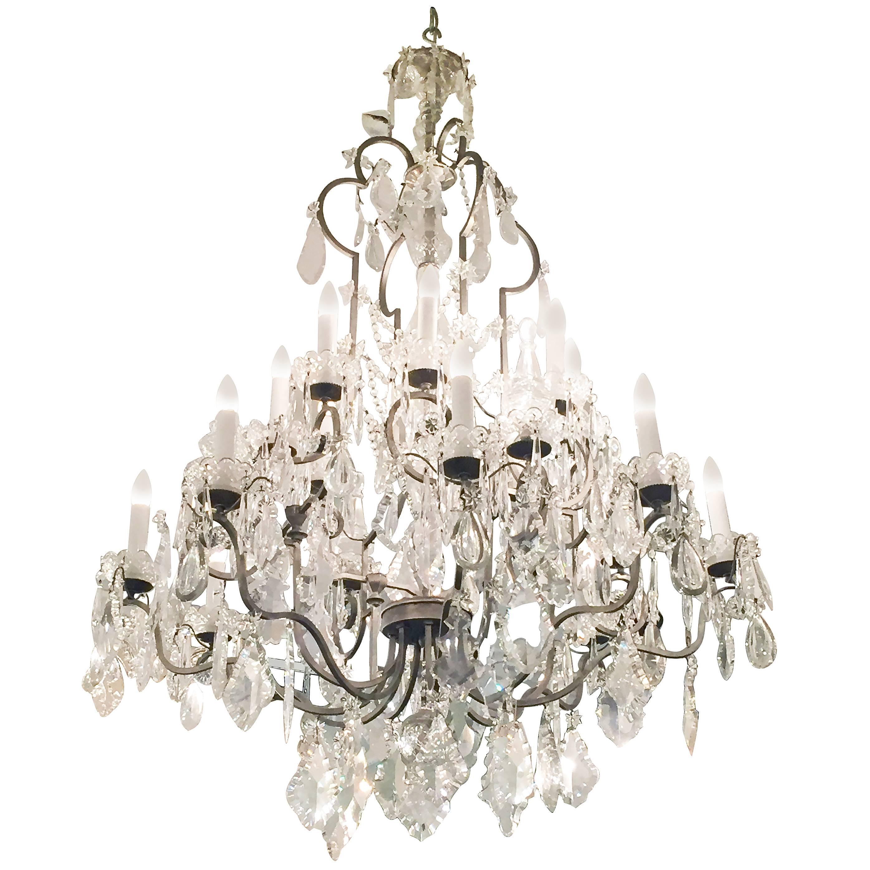 Large Crystal Chandelier New York City Plaza Hotel 20 Lights For Sale