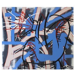 Large Abstract Graffiti Modern Art Painting by Lionel Lamy