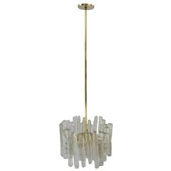 Brass and Glass Icicle Chandelier
