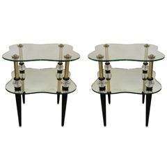 Mid-Century Mirrored Side Tables or Nightstands