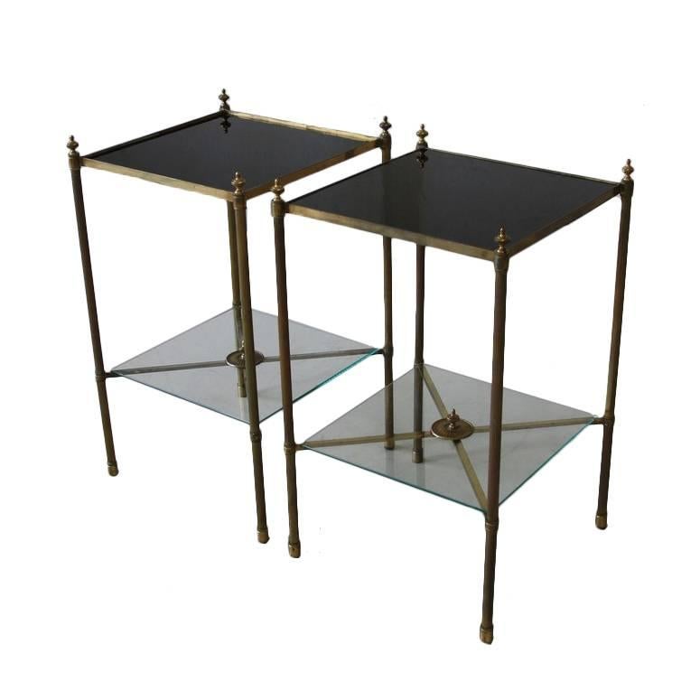 Pair of Brass Side Tables, 1960s