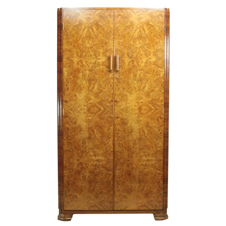 Art Deco Walnut Gentleman's Wardrobe, circa 1930