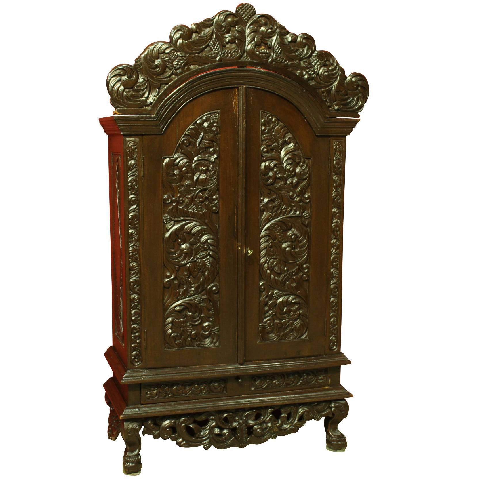 20th Century Cabinet Made from Carved Wood