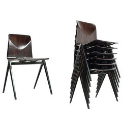 Stock of Industrial Chairs S22 by Galvanitas Holland with Pyramid Frame, 1967