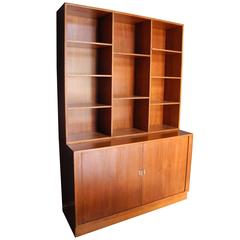 Tambour Door Credenza / Sideboard and Bookshelf in Teak by Peter Løvig Neilsen 6