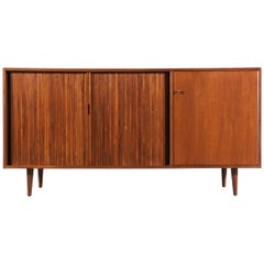 Milo Baughman Tambour Door Walnut Credenza for Glenn of California